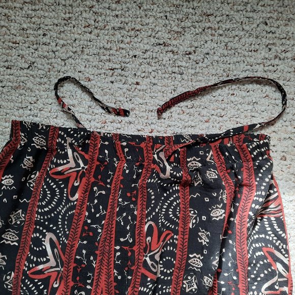 High-waisted patterned palazzo lounge pants - Picture 3 of 4